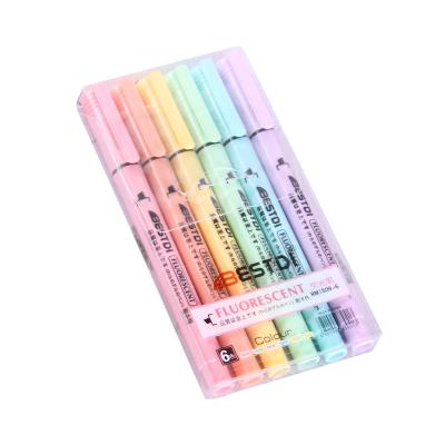 China YIHENG Writing Smooth High Quality Waterborne Marker Outline Painting DIY Hand Pen Highlighter Bar 6 Colors For Kids for sale