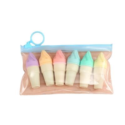 China YIHENG 6 Colors Highlighter Bar Pen Stationery Ice Cream Fluorescent Smooth Marker Pen Mark Pen Cute Highlighter for sale