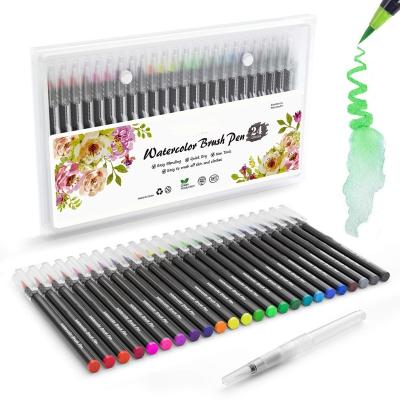 China Painting Pen Draw Pencil For Kids Art YIHENG Smooth Writing Brushes Water Color Box Color Set 24 for sale