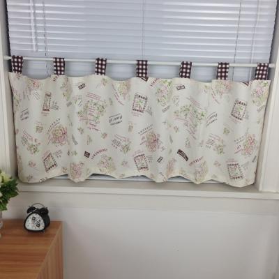 China FANNI High Quality Pocket Luxury Half Rod Window Curtain Insulated Hanging Kitchen Door Curtains for sale