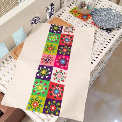 China Disposable Custom Reusable Canvas Printing Mat Cotton Baby Toddler Placemat Table Mat For Dining Baby Busy Mat for sale