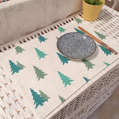 China 2021 Hot Selling Disposable Factory Custom Cotton Printing And Rug Place Mat Linen Table Mat for sale