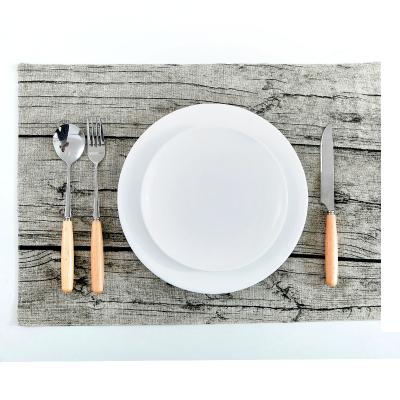 China Disposable Canvas Fabric Place Mat Classic Simple Dining Table For Kitchen Decoration Cotton Table Mat for sale