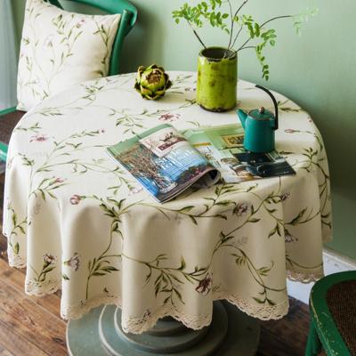 China Modern square embroidery lace table cover tablecloth polyester flower design printing square tablecloth for sale