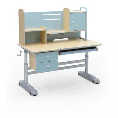 China Hot Selling Nordic Wooden Adjustable Desk Study Table Blue Cute For Students Baby Children Study At Home for sale