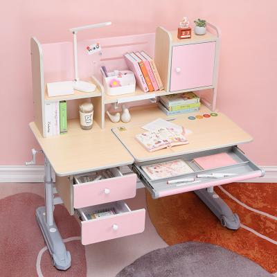 China New Modern Fancy Elegant Wooden Desk Study Table Foldable Pink For Children Kids Study At Home for sale