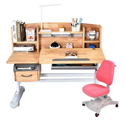 China Innovative Hot Selling Adjustable Children's Study Table and Chair for Student Modern Solid Wood Desk for Kids Child for sale