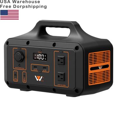 China USA Warehouse Freeshipping 1000w Lithium Battery Supplies Generator Remote Control Local Running Portable Outdoor Camping Emergency Power Station for sale