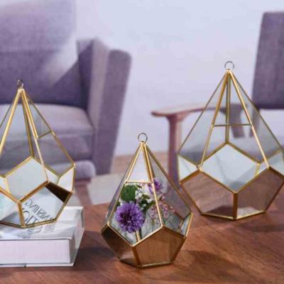 China Eco-Friendly Wholesale Mini Greenhouse Glass Geometric Card Box For Wedding/Birthday/Party for sale