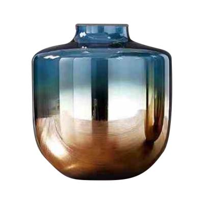 China China Quality Eco-Friendly Amber Blue Glass Vase Manufacturer For Decoration for sale