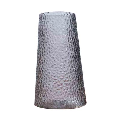 China High quality eco-friendly t-shaped transparent flower glass vase with round mouth for sale