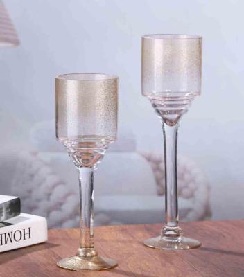 China New Eco - Friendly Glass Candle Holder Luxury Candle Vessels Valentine for sale