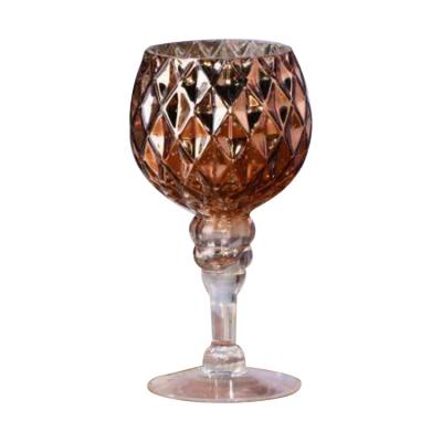 China 350ml volume classic golden glass votive candle holder for home decoration for sale