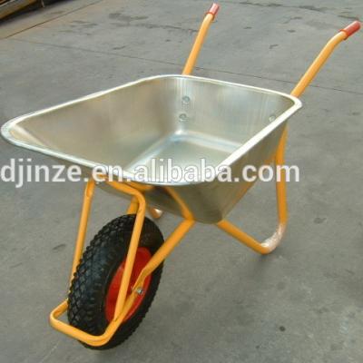 China Garden Farm wb6404H Galvanize Steel Heavy Duty Wheelbarrow For Construction for sale