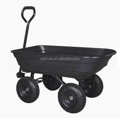 China Graden Green Dump Cart For Garden With Plastic Tray 75L / 125L for sale