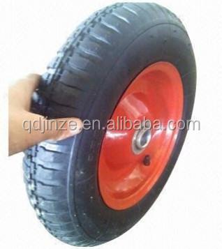 China Cheap PU Foam Wheelbarrow Wheels With Steel Rim 4.80/4.00x8 for sale