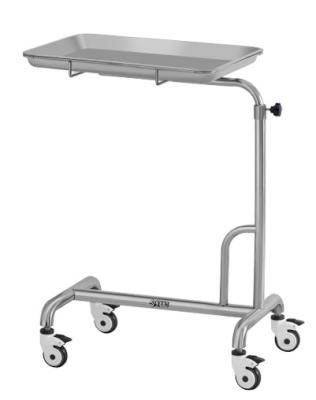 China Adjustable Single Arm Mayo Table Hospital Use Iron Tray Rack Operation Instrument Trolley Factory Price Stainless Steel WCM-F-F124 for sale