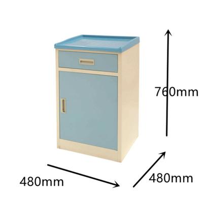 China Hot Selling Easy Cleaning ABS Stainless Steel Iron Funiture Hospital Used Table Bedside Medical Cabinet With Drawers for sale