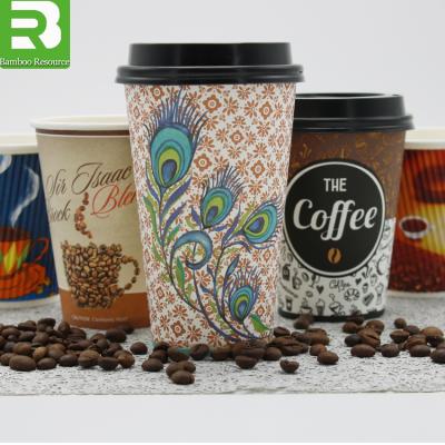 China Biodegradable Custom Logo Printed Disposable Biodegradable Single Wall Paper Coffee Cup With Lids for sale