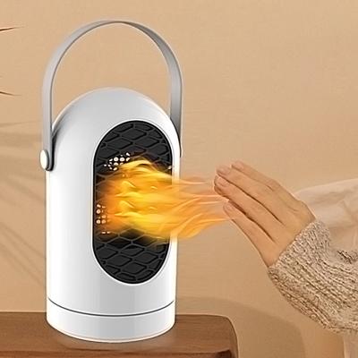 China Rotate 40 Degree Low Power Portable Desktop Ptc Heater Fan With Electric Space Mini Heater For Home Office Consumption for sale