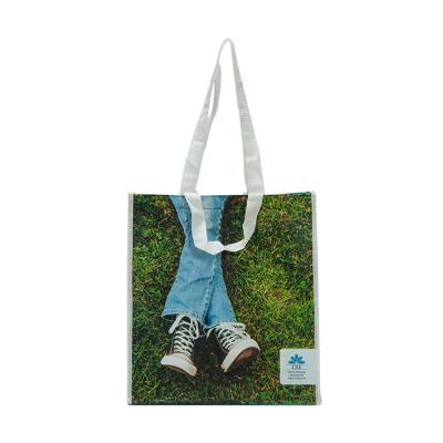 China Best Selling Personalized Customization Handled Printing RPET Woven Tote Bags for sale