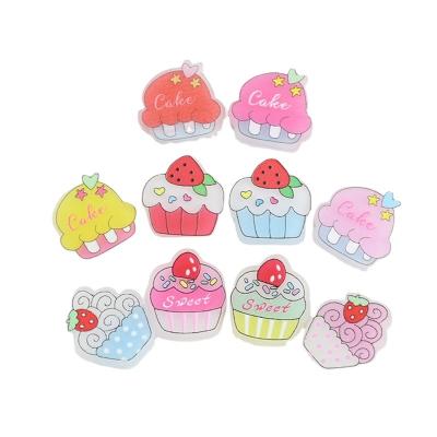 China Europe Series Flat Resin Jewelry Accessories Cartoon Strawberry Cake DIY Decoration Accessories for sale