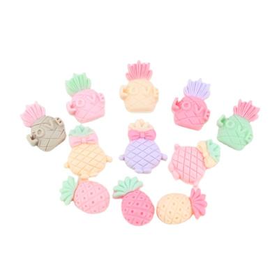 China Fashion frosted mobile phone handmade shell hairpin rope fruit pineapple resin resin patch hair accessories diy material accessories for sale