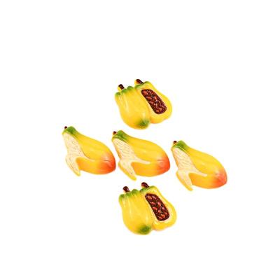 China DIY Handmade Jewelry Accessories Fridge Magnet Key Chain Fruit Mango Papaya Resin Pendant Material for sale