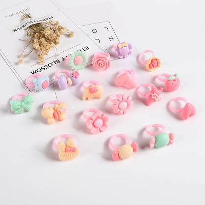 China All Wholesale Plastic Cartoon Rings Cute Cartoon Styles Kids Babies Candy Color Animal Plastic Flower Christmas Rings Mixed for sale