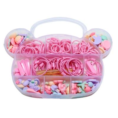 China Retailer DIY Retailer Kids Accessories Small Children's Cartoon Jewelry Set Ring Hair Braid Hairpin Set Cute Animal Shape Resin Hair Accessories for sale