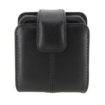 China Real Sheepskin Shockproof Genuine Leather Holster Belt Clip Cell Phone Bag Outer Pocket For Samsung z flip 3 for sale