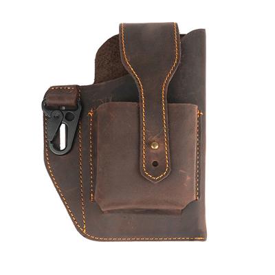 China Real Crazy Horse Shockproof Luxury Genuine Leather Cell Phone Pouch Universal Mobile Shell Cover Belt Loop Holster for sale