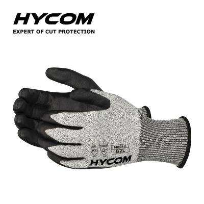 China Cut Resistant Glove Hycom Hot Sale Cut Resistant PU Coated Anti Cut Industrial Gloves for sale