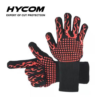 China BBQ Glove Hycom High Temperature Resistance Flame Retardant Glove for Grilling BBQ Oven Smoking Heat Resistant Glove for sale