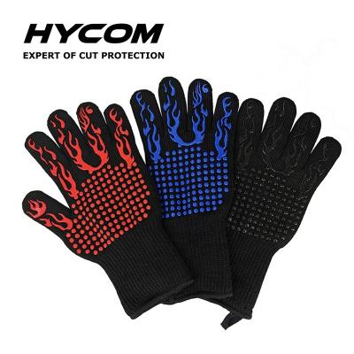 China CLASSIC Hycom BARBECUE aramid fiber cotton barbecue fiber high temperature oven glove heat resistant GLOVE for sale