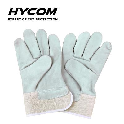 China Hycom Resistant Durable Cowhide Glove Driver Heavy Duty Work ab Cut Leather Gloves for sale