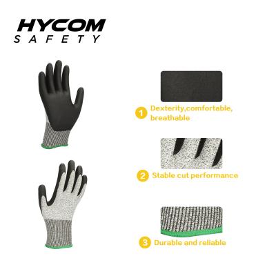 China Glove guantes de nitrilo resistant pu cut coated safety hppe knitted gloves for sale