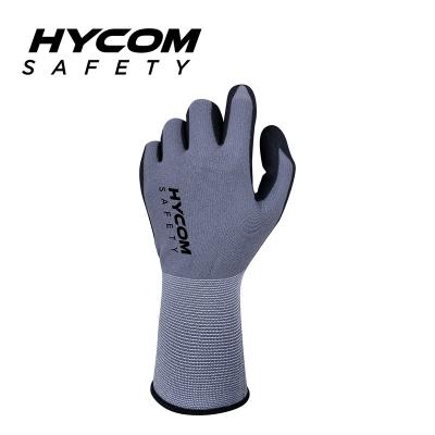 China Cut Resistant Glove Hycom N15SN Level 1 Nylon Fiber Sandy Nitrile Coated 15g Glove for sale