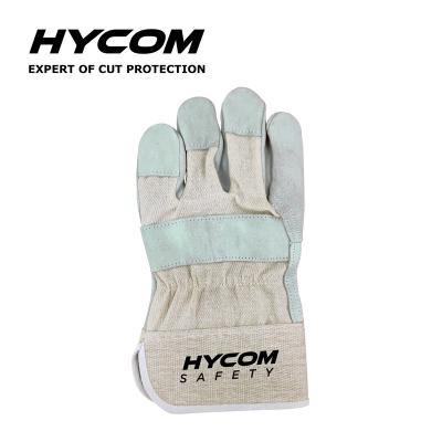 China Hycom Hood-ab Metal Abrasion Work Resistant Superior Heavy Duty Cowhide Cut Out Glove Leather Gloves for sale