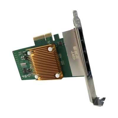 China Server PCI-E X4 10/100/1000M RJ45 Gigabit Ethernet Network Card Server Adapter Nic For Chip I350 for sale