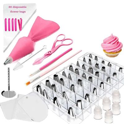 China Baking Decorating Stocked Tools 83 Pieces Pastry Spout Set DIY Decorating Cake Turntable Cream Spout Decorating Pocket for sale