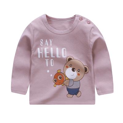 China Wholesale Cheap Breathable Long Sleeve Comfortable Breathable Long Sleeve Cotton O-neck Long Sleeve Boys Kids Summer Children Top Clothes for sale