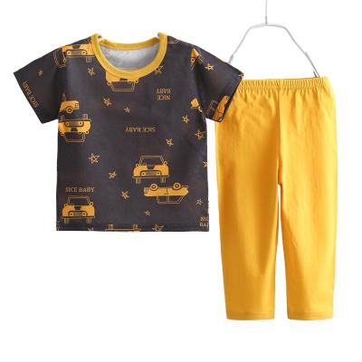 China Smart Casual Baby Boy Suits Short Sleeve And Long Panty Sets For 2 Pcs Kids Clothes Pajamas For Summer / Spring for sale