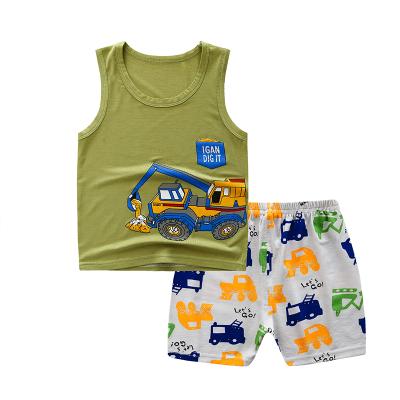 China Cotton Smart Casual Kids Clothing Suits Sleeveless Kids Summer Clothes With 2 Pcs for sale