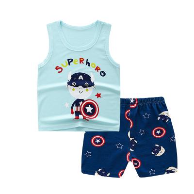 China QUICK DRY Children's Sleepwear Boys Sleepwear Kids Clothes Suit Cotton Baby Smart Casual Sleeveless Pajamas With Cheap Price for sale