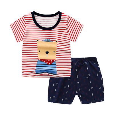 China Wholesale Boys and Girls Summer Smart Casual Suits Cotton Shorts Sleeve Kids Clothing Sets 2 Pcs Kids Smart Casual Clothes for sale