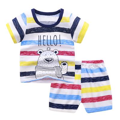 China Boys And Girls Toddler Suits Cotton Shorts Clever Casual Sleeve Two Piece Summer Cute Design Kids Clothes With Cheap Price for sale