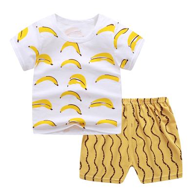 China Wholesale Smart Casual Cotton Baby Boys Summer Shorts Sleeve Suit 2 Pcs Pajamas Kids Clothes Suit With Cheap Price for sale