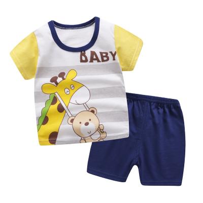 China Boys And Girls Smart Casual Suits Wholesale Price Cotton Baby Short Sleeve Kids Sets Kids Clothes Cartoon Design With Cheap Price for sale