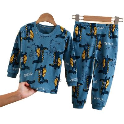 China Wholesale Smart Casual Boys Sleepwear Set Cotton Casual Design Long Sleeve Suit For Boys And Girls Kids Clothes for sale